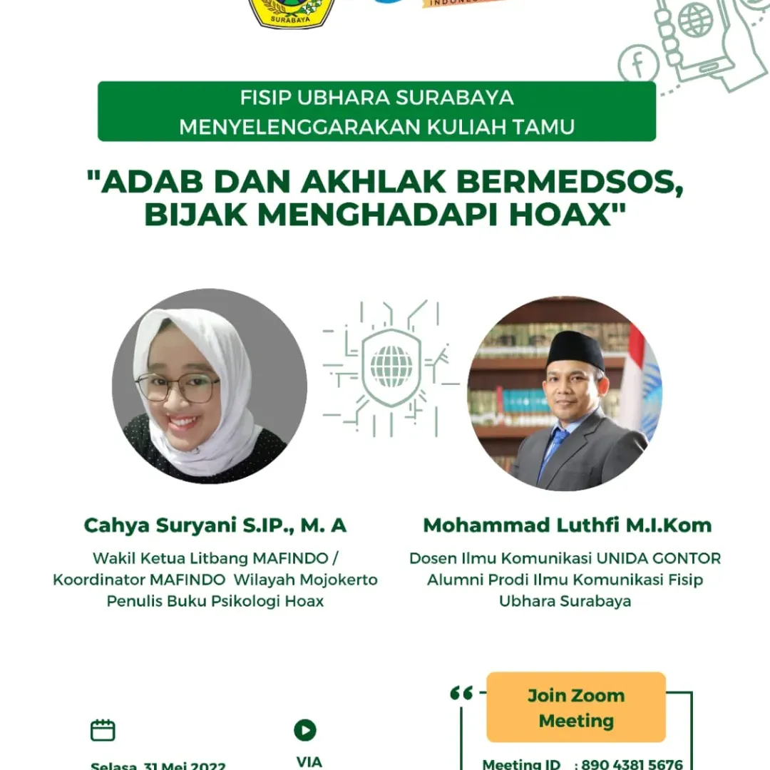 Kuliah Tamu FISIP: “Adab dan Akhlak Bermedia Sosial, Bijak Menghadapi Hoax”