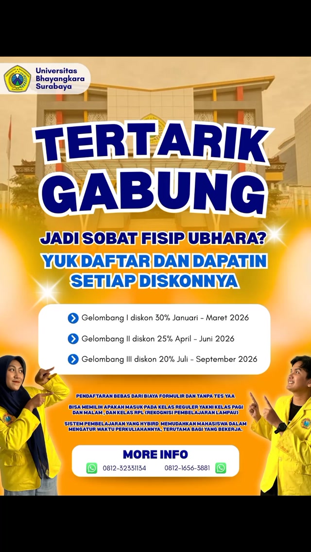 Tertarik bergabung menjadi Mahasiswa Fisip Ubhara?