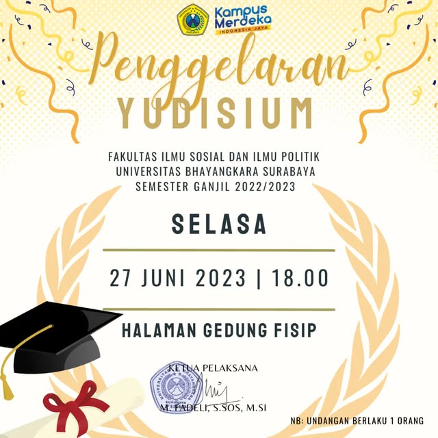 FISIP UBHARA Surabaya Gelar Penggelaran Yudisium Semester Ganjil 2022/2023