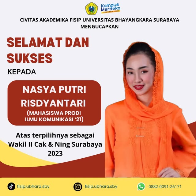 Mahasiswi UBHARA Surabaya Raih Wakil II Cak & Ning Surabaya 2023