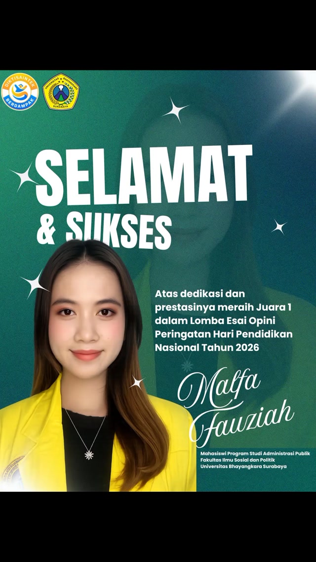 Mahasiswi Administrasi Publik Ubhara Raih Juara 1 Lomba Esai Opini Hardiknas 2026
