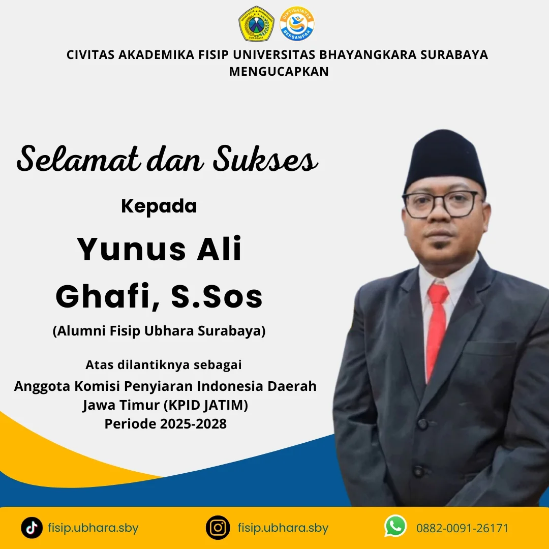 Alumni FISIP UBHARA Surabaya Dilantik sebagai Anggota KPID Jawa Timur 2025–2028