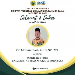 Selamat atas Pelantikan Dr. Mohammad Ghozi sebagai Wakil Rektor I Universitas Bhayangkara Surabaya