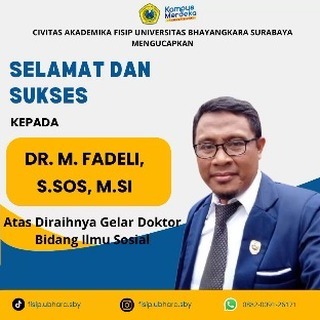 Selamat dan Sukses atas Diraihnya Gelar Doktor Dr. M. Fadeli, S.Sos., M.Si.