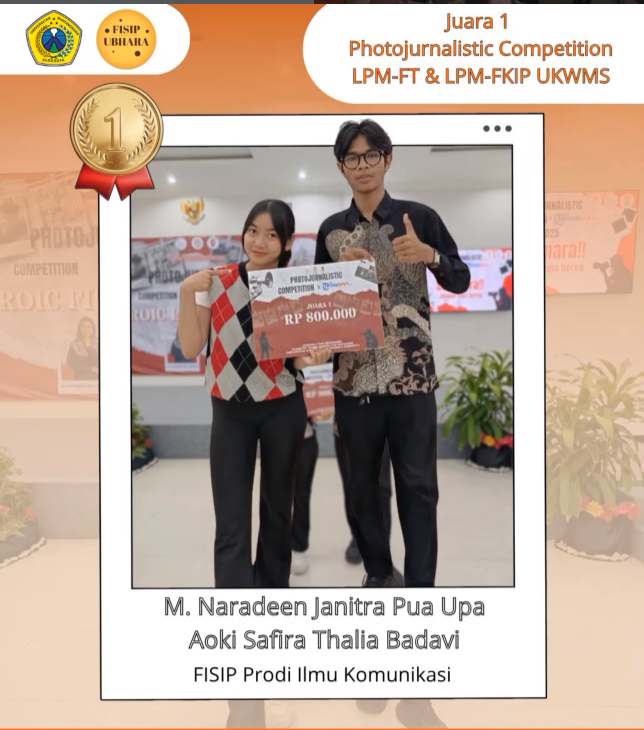 Mahasiswa Ilmu Komunikasi FISIP UBHARA Surabaya Raih Juara 1 Lomba Foto Jurnalistik UKWMS